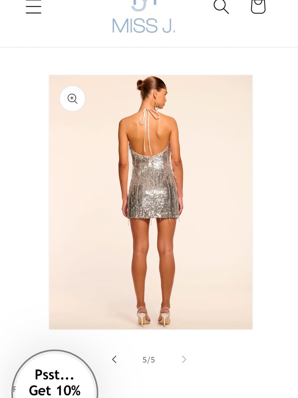 Ramy Brook Annabelle Silver Sequin Mini Slip Dress NWT sz 4/6 retail $795 - Picture 8 of 9